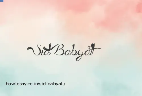 Sid Babyatt