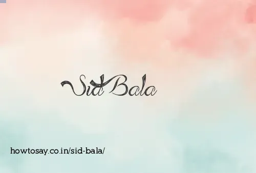 Sid Bala