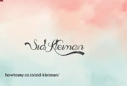 Sid Kleiman