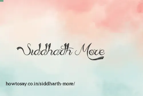 Siddharth More