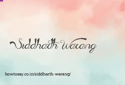 Siddharth Warang