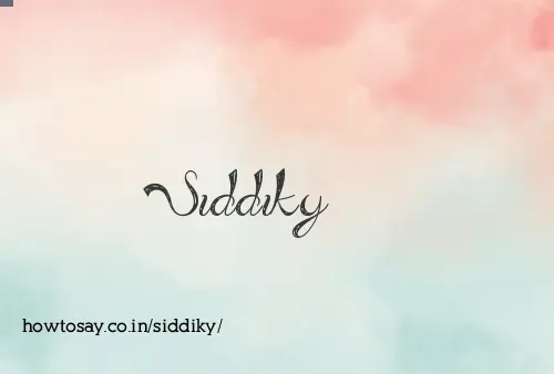 Siddiky