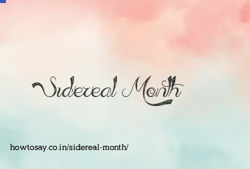 Sidereal Month