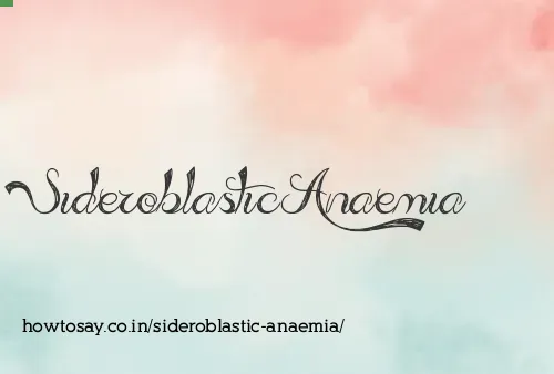 Sideroblastic Anaemia