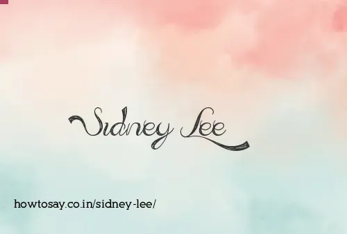 Sidney Lee