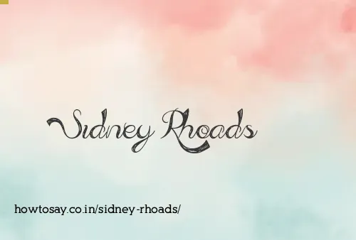 Sidney Rhoads