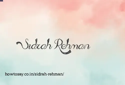 Sidrah Rehman