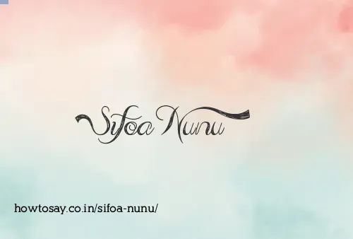 Sifoa Nunu