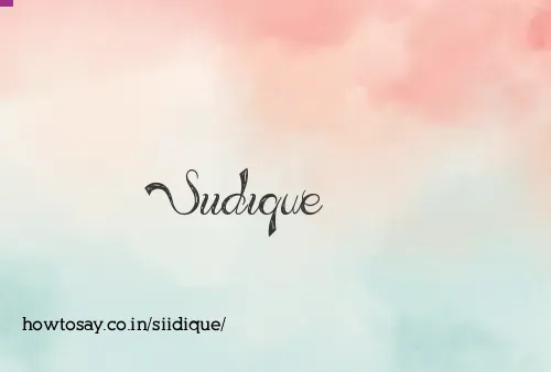 Siidique