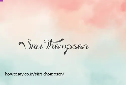 Siiri Thompson