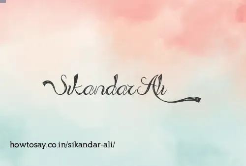 Sikandar Ali