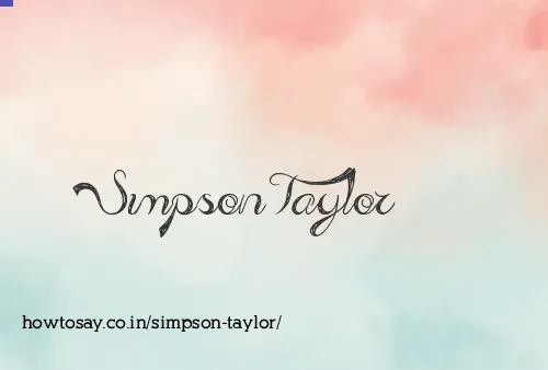 Simpson Taylor