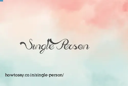 Single Person