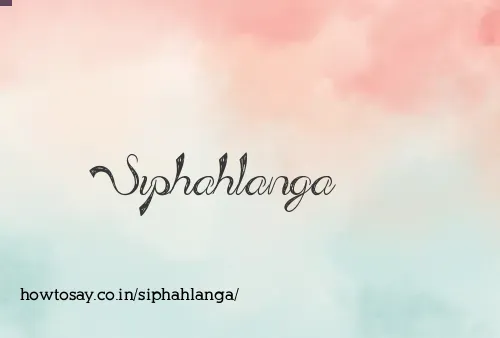 Siphahlanga