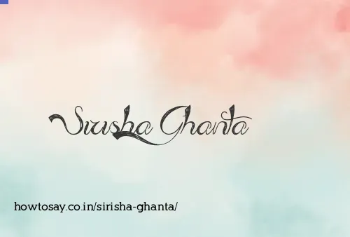 Sirisha Ghanta