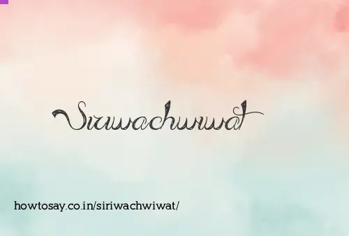 Siriwachwiwat