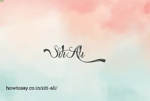 Siti Ali