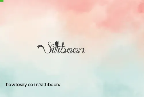Sittiboon