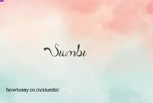 Siumbi