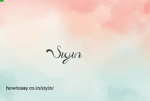 Siyin