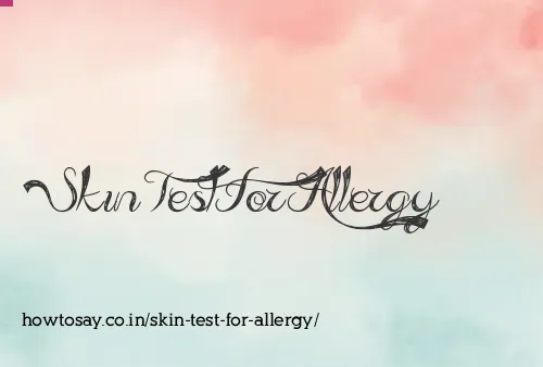 Skin Test For Allergy