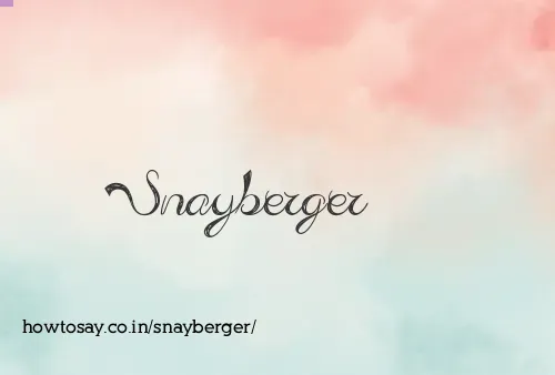 Snayberger