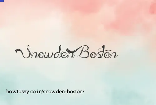 Snowden Boston