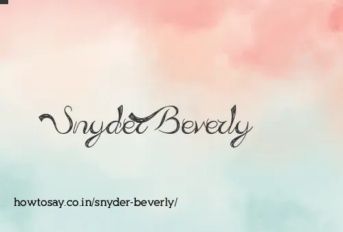Snyder Beverly
