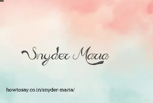Snyder Maria