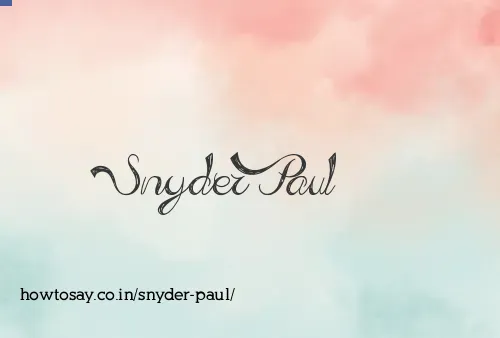 Snyder Paul