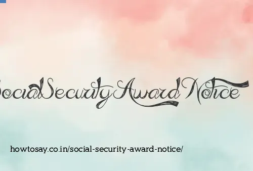 Social Security Award Notice