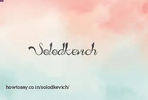 Solodkevich