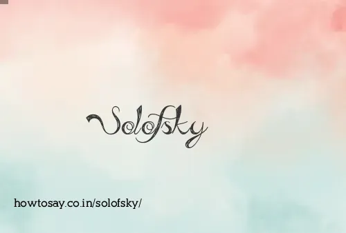 Solofsky