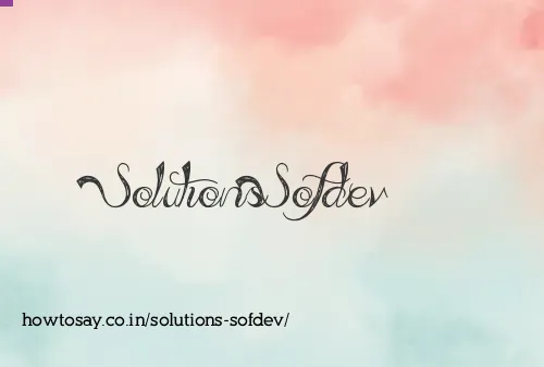 Solutions Sofdev