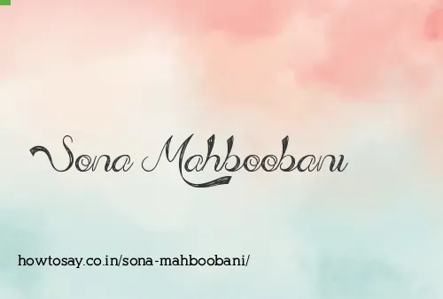 Sona Mahboobani