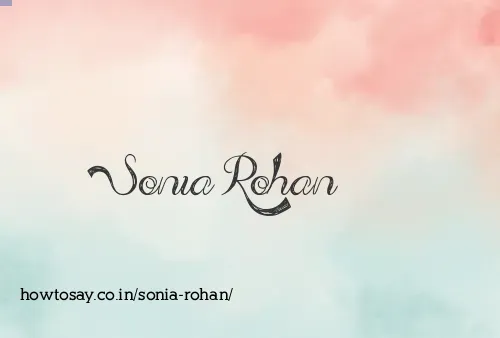 Sonia Rohan