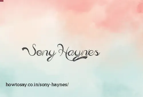 Sony Haynes