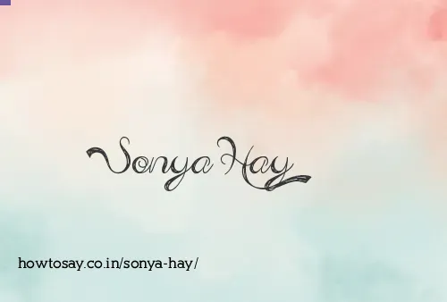 Sonya Hay