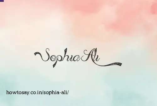 Sophia Ali