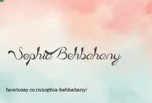 Sophia Behbahany