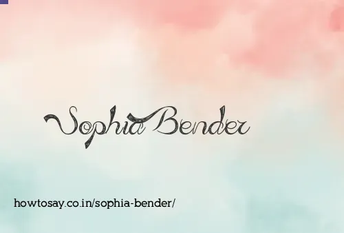Sophia Bender