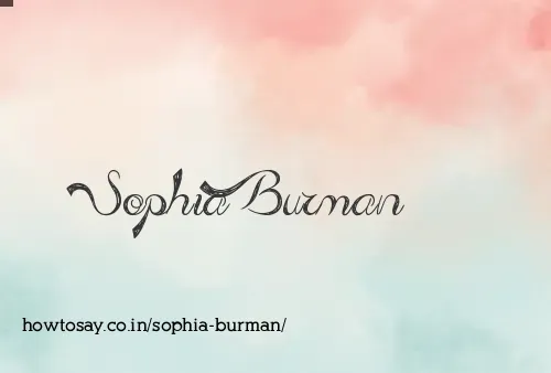 Sophia Burman