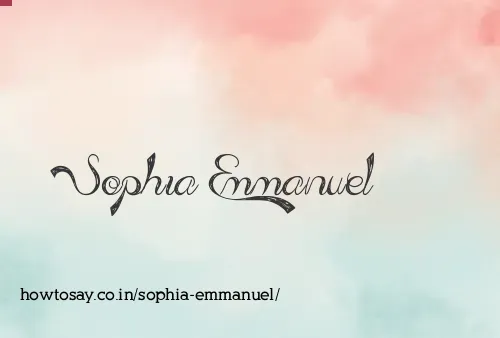 Sophia Emmanuel