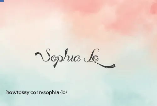 Sophia Lo