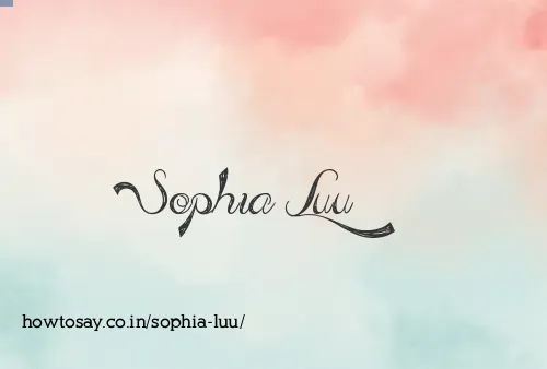 Sophia Luu
