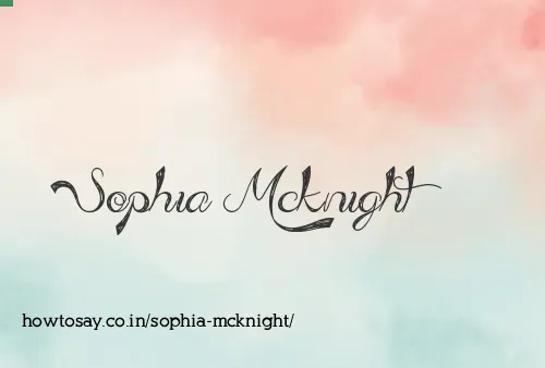 Sophia Mcknight