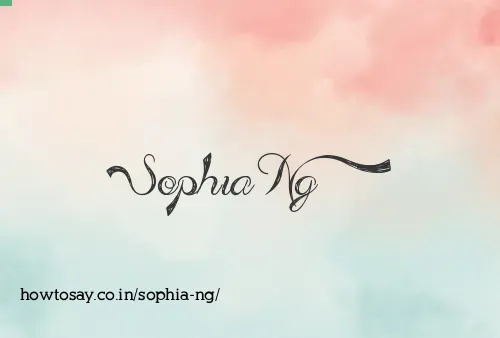 Sophia Ng