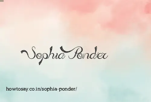 Sophia Ponder