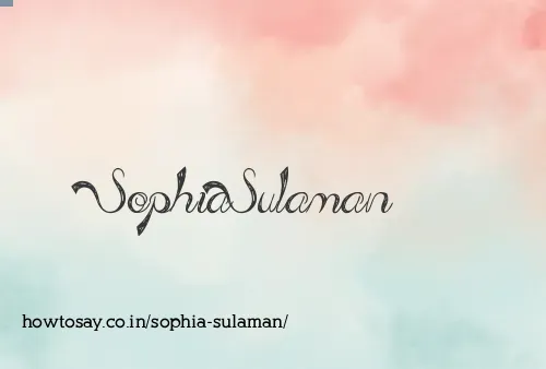 Sophia Sulaman