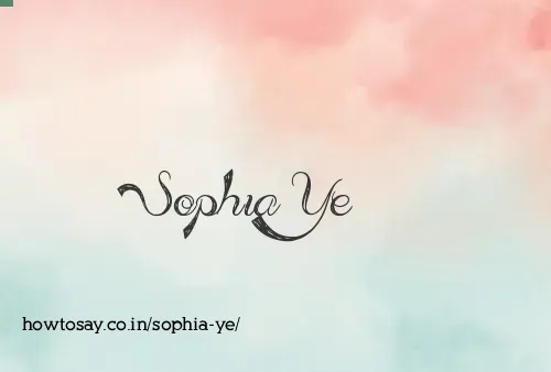Sophia Ye